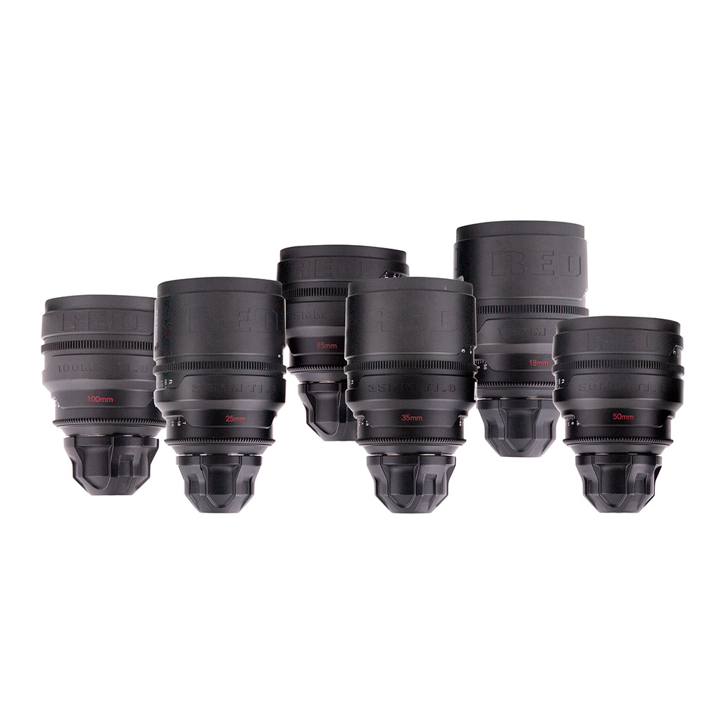 SET RED Lenses T1.8 18,25,35,50,85,100mm PL-mount